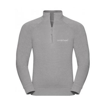 Zip Neck Sweatshirt - Silver