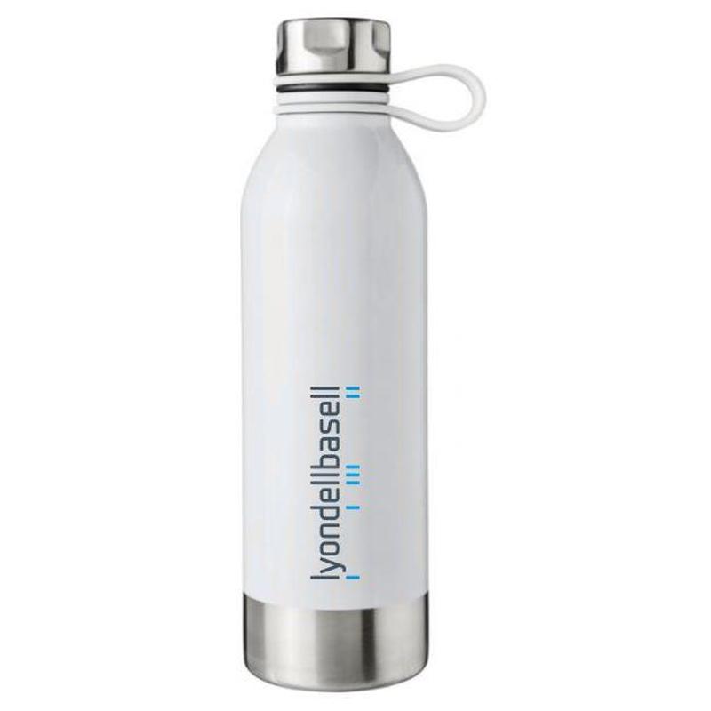 Perth 740 ml stainless steel sport bottle - White